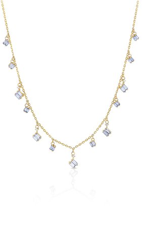 Suzanne Kalan 18K Yellow Gold Cascade Light Blue Sapphire Necklace