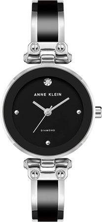 Amazon.com: Anne Klein Women's Japanese Quartz Dress Watch with Metal Strap, Black, 10.5 (Model: AK/1981BKSV) : Clothing, Shoes & Jewelry