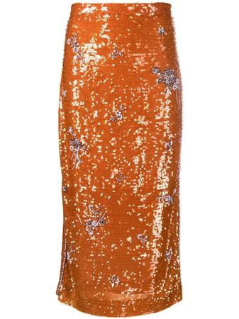 Erdem Maira Sequined Midi Skirt - Farfetch