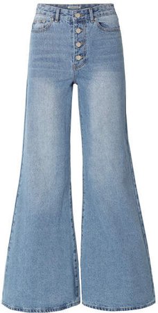 Georgia Alice - Cropped High-rise Flared Jeans - Light denim