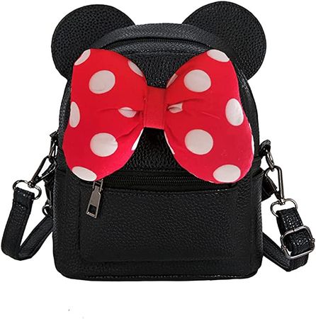 Amazon.com | Girls Women Cartoon Mouse Ear Polka-dot Sequin Bow Convertible Backpack Purse Crossbody Bag | Kids' Backpacks
