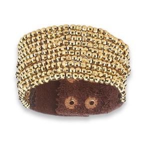 gold beaded button cuff bracelet