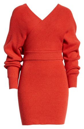 Lulus Thinking Thankfully Long Sleeve Two-Piece Sweater Dress | Nordstrom
