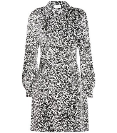Leopard-print silk dress
