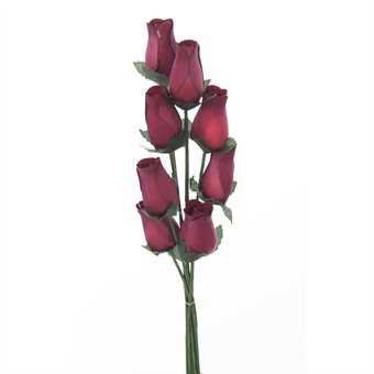Wooden Roses In Light Burgundy - 8 Single Rose Stems Tied In A Bunch - Quality Small Flower Display: Amazon.co.uk: Kitchen & Home