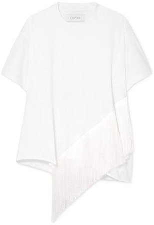 Marques' Almeida - Oversized Fringed Cotton-jersey T-shirt - White