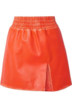 MIU MIU  Distressed leather mini skirt