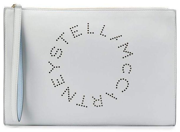 perforated logo clutch