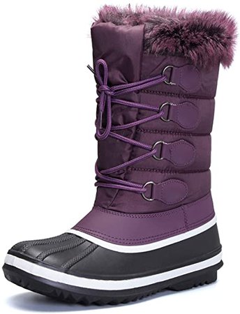 Amazon.com | mysoft Women's Waterproof Winter Boots, Warm Insulated Snow Boots for Outdoor Purple 8 | Snow Boots