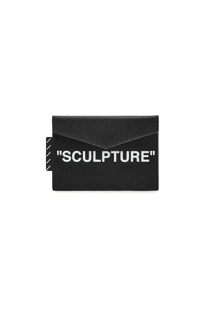 Sculpture Snapped Leather Pouch Gr. One Size