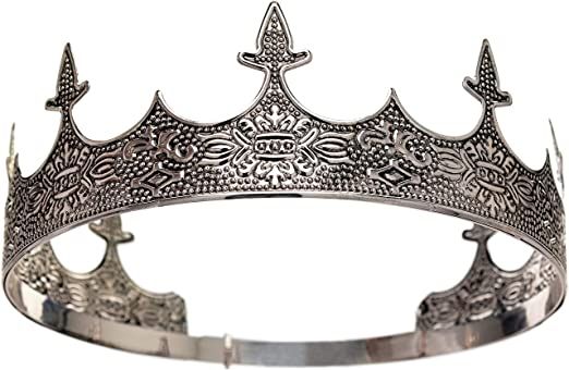 Amazon.com: SWEETV Antique Silver King Crown for Men - Men's Crown for Prom Party Decorations, Royal Medieval Men Tiara Crown Costume Accessories : Clothing, Shoes & Jewelry