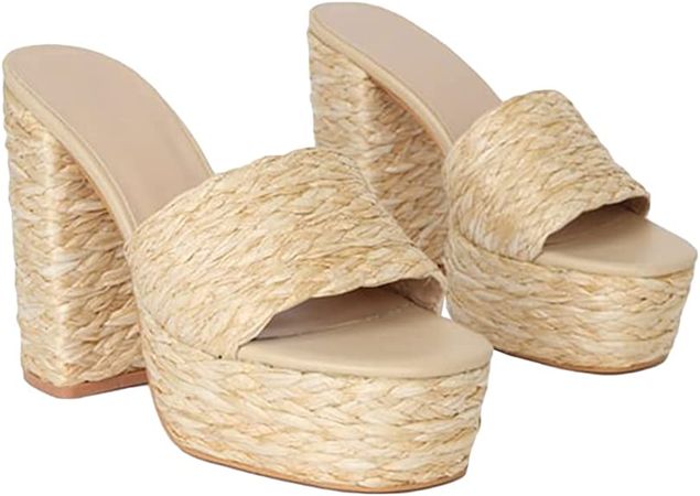 Amazon.com: Guayonng Womens Open Toe Chunky Heels Platform Mule Sandals Slip-On Backless Slides High Block Sandal Shoes : Everything Else