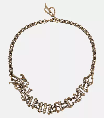 Blumarine - Logo embellished choker necklace | Mytheresa