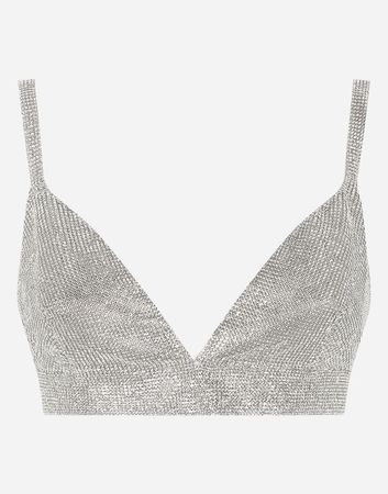 silver sequined bra top