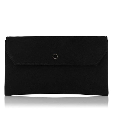 Dora Black Suede Clutch | Handbags | L.K.Bennett