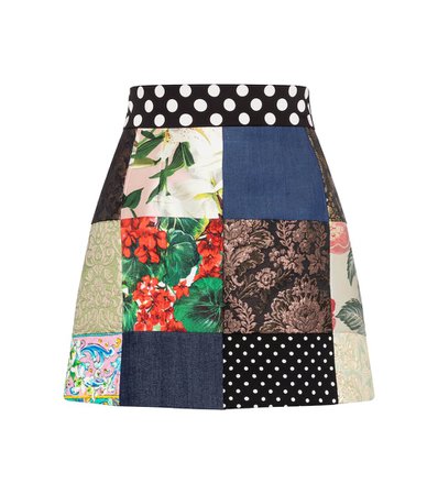 Dolce & Gabbana - Patchwork cotton-blend miniskirt | Mytheresa