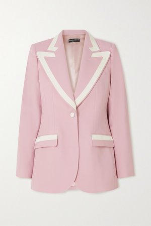 Pink Piped wool-blend blazer | Dolce & Gabbana | NET-A-PORTER
