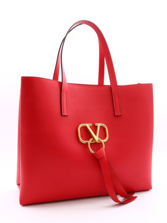 Valentino Garavani Shopping Bag Vring Red