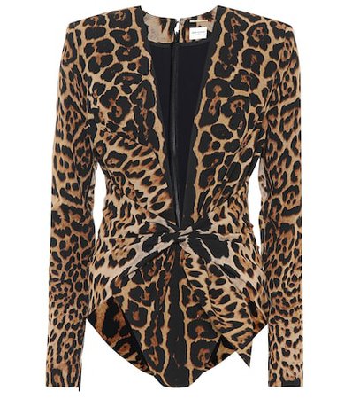 Leopard silk bodysuit