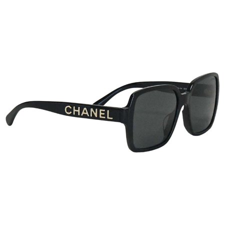 Chanel Sqaure Frame Sunglass Black For Sale at 1stDibs