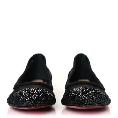 black glitter ballet flats shoes christian louboutin