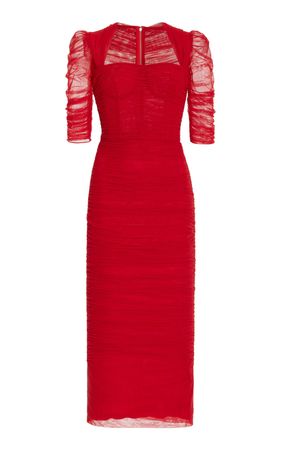 Ruched Tulle Midi Dress By Dolce & Gabbana | Moda Operandi