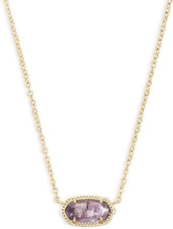 Amazon.com: Kendra Scott Elisa Short Pendant Necklace for Women, Dainty Fashion Jewelry, 14k Gold-Plated, Amethyst : Clothing, Shoes & Jewelry