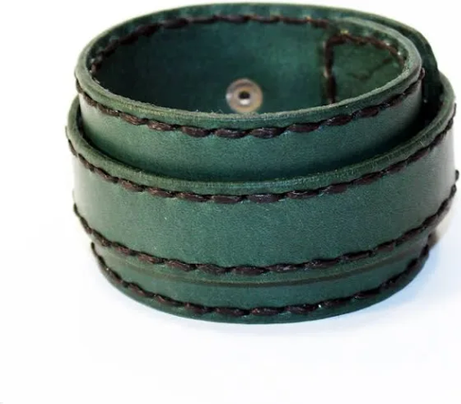 green leather bracelet