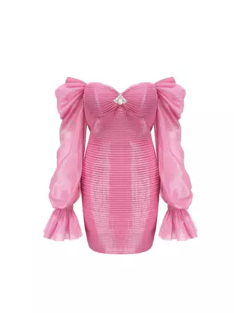 Annabella Puff Sleeve Dress (Pink) – Nana Jacqueline