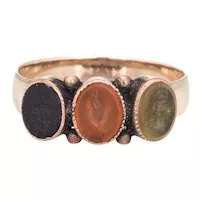 Antique Victorian c1899 Bloodstone Shield Ring 9 Karat Rose Gold : Sophie Jane | Ruby Lane