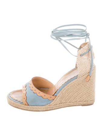 Louis Vuitton Suede Espadrille Wedges - Shoes - LOU227831 | The RealReal
