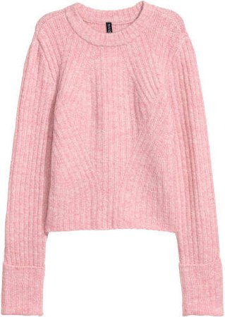 Rib-knit Sweater - Pink