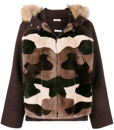 hooded camouflage parka jacket