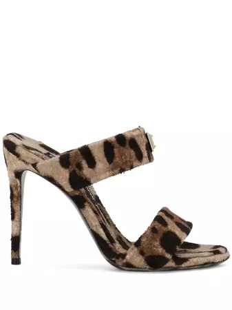 Dolce & Gabbana KIM DOLCE&GABBANA leopard-print slip-on Sandals - Farfetch