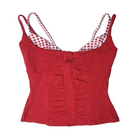 💌 unreal true 90s red corset style top (similar to... - Depop