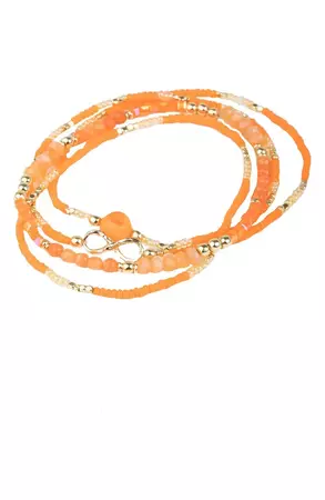 SAACHI Crystal Infinity Charm & Beads Stretch Bracelet Set | Nordstromrack