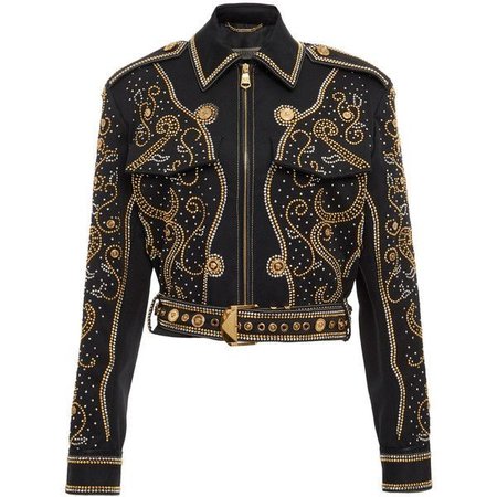 Versace stud embellished black jacket