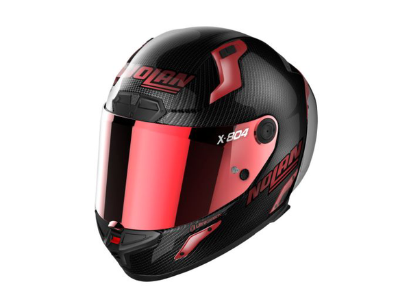red motorcycle helmet