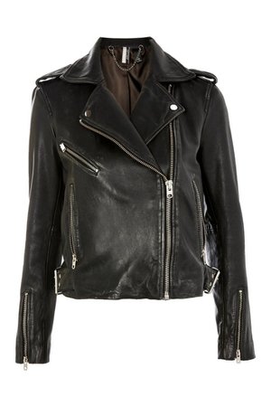 Black Leather Biker Jacket | Topshop