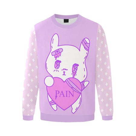 Painfully Hurt Bunny Conversation Heart Sweater Yami Kawaii | Etsy