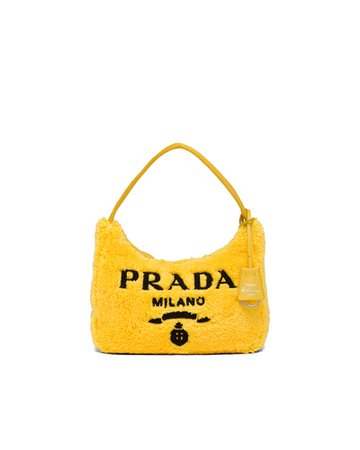 Yellow/black Re-Edition 2000 terry mini-bag | Prada