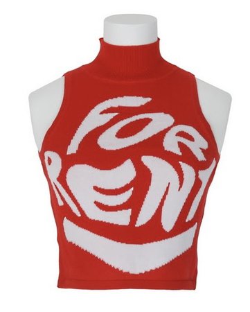 Jeremy Scott's Cotton sleeveless "For Rent" tee-shirt