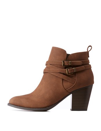 Double Buckle Ankle Booties | Charlotte Russe