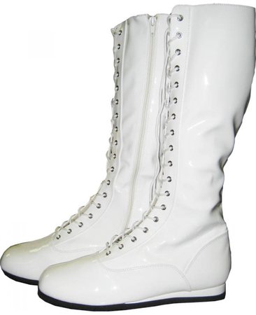White Adult Wrestling Boots
