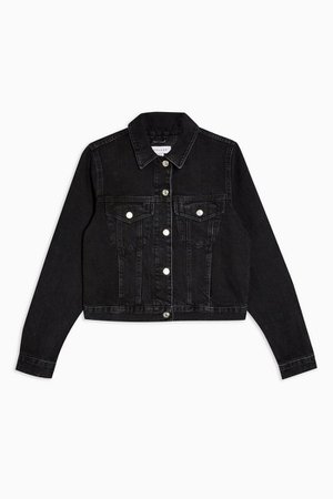 Slim Fit Washed Black Denim Jacket | Topshop