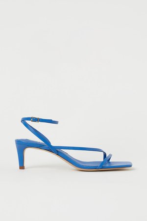 Leather Sandals - Bright blue - Ladies | H&M US