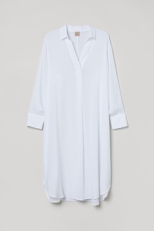 H&M+ Lyocell-blend Dress - White - Ladies | H&M US