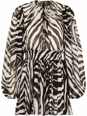 Dolce & Gabbana zebra-print puff-sleeve Mini Dress - Farfetch