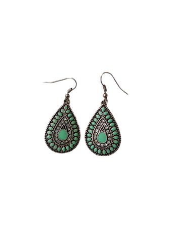 green and white diamond earrings