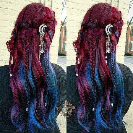 Red and blue hair